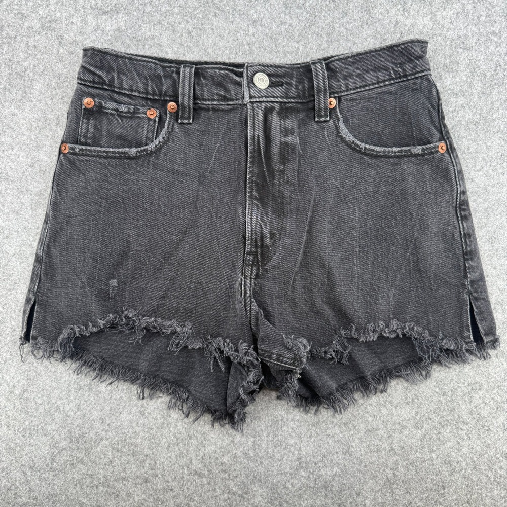 Y2K Abercrombie & Fitch Shorts Womens 26 The Cutoff Short Black Frayed Hem